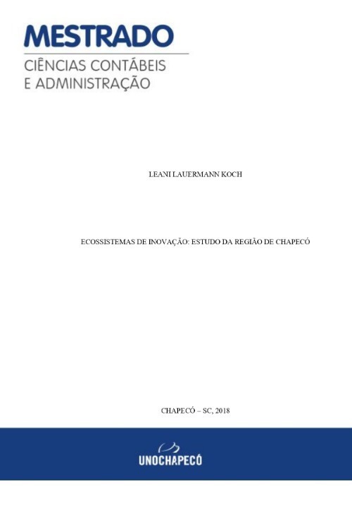 Imagem do artigo - ECOSSISTEMAS DE INOVAÇÃO: ESTUDO DA REGIÃO DE CHAPECÓ